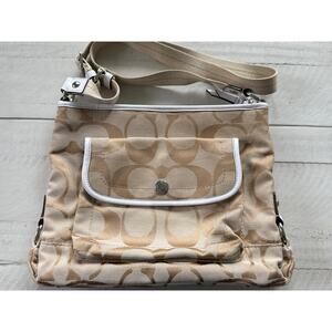 Coach Kyra Daisy Signature Crossbody Bag - Beige